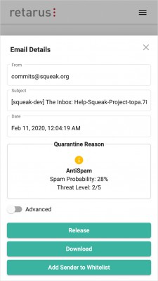 Retarus Email Security Quarantine Service
