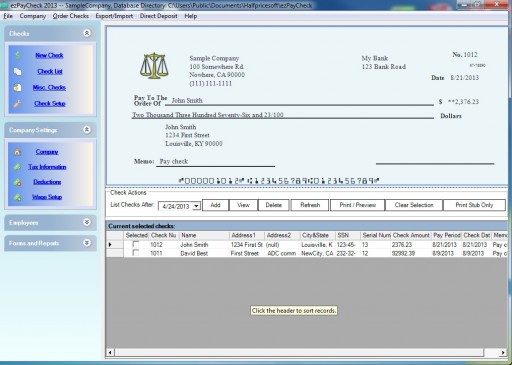 EzPaycheck Software Updated For Businesses To Print Miscellaneous Vendor Checks & Payroll Checks