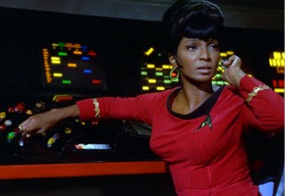 Uhura on the bridge