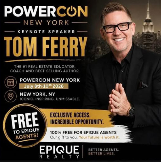Tom Ferry Headlines 2026 Epique Realty PowerCON in New York City