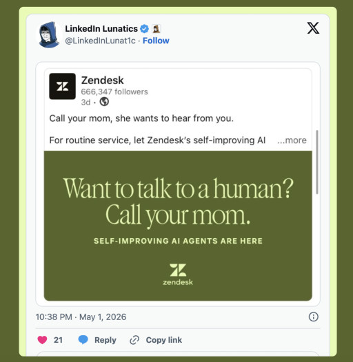 SparrowDesk Responds to Zendesk's "Call Your Mom" Campaign with a Human-First Stand