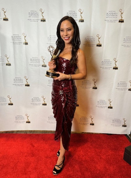 Samantha Chian Receives Emmy Award for Spirit of Nevada, June 15, 2024.