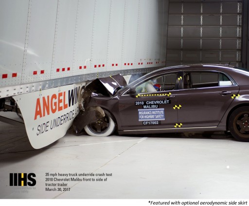 IIHS Crash Tests Reveal Benefits of AngelWing Side Underride Protection Device From Airflow Deflector Inc.