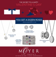 Get a Free Dozen Roses With any Purchase Over $295 at Moyer Fine Jewelers, Carmel, Indiana