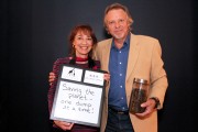ZooShare Investors Denice Wilkins and John Wilson at ZooShare's "Thanks a Million" Party in October 2014