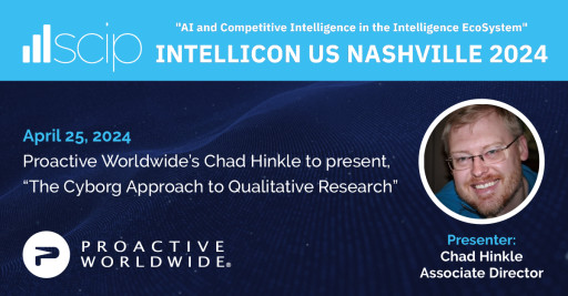 Proactive Worldwide Announces Chad Hinkle's 'Cyborg Approach to Qualitative Research' Breakout Session at SCIP Intellicon US 2024