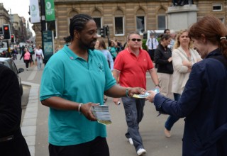 Adam Kelly was part of the Drug-Free World team that distributed a half million copies of the Truth About Drugs booklets at the UK Commonwealth Games and the Edinburgh Festival.
