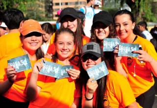 Runners and fans received copies of the Truth About Drugs booklets.