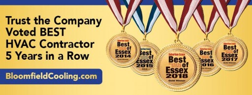 Bloomfield Cooling, Heating & Electric Inc. Wins 'Best HVAC Company' for Fifth Year in a Row in 2018 Best of Essex Readers' Choice Awards