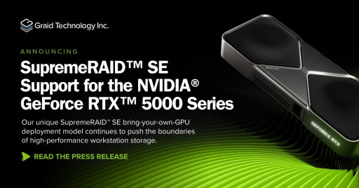 Graid Technology Announces SupremeRAID SE Support for the NVIDIA GeForce RTX 5000 Series, Expanding High-Performance RAID for Workstations