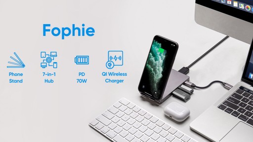 Fophie - A Revolutionary 7-in-1 USB-C Hub & 15W Qi Wireless Charging Phone Stand - Announces Launch