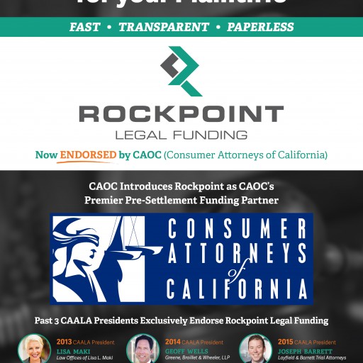 Rockpoint Legal Funding Endorsed by Consumer Attorneys of California (CAOC)
