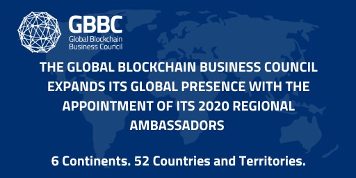 The Global Blockchain Business Council Expands Its Global Reach With the Appointment of Its 2020 Regional Ambassadors
