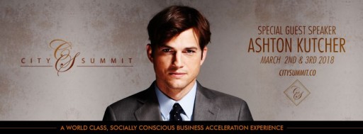 Ashton Kutcher to Headline the 3rd Annual City Summit Held on Hollywood's Biggest Awards Weekend in Support of Startup, Nonprofit Organizations