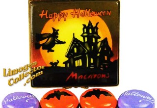 Halloween Haunted House Macarons Limoges Box by Beauchamp Limoges