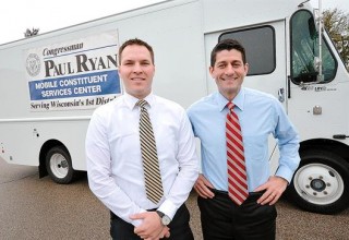 U.S. Representative Paul Ryan and Mobile Office Coordinator Cameron Clark