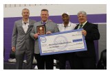 NEF Chairman Dr. Kuttan (third from left) presents the 2017 STEM Leadership Award of $10,000 to Martins Ferry Schools, OH