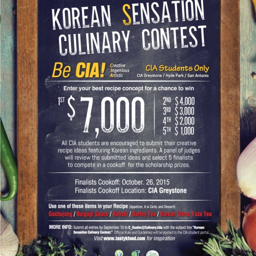 Korea Agro Fisheries & Food Trade Corporation (Aka: aT Center) Is Hosting a Korean Sensation Culinary Contest at the CIA Greystone on October 26th