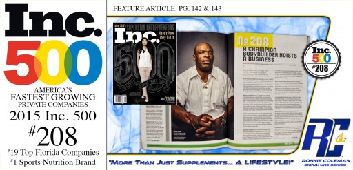 8 Time Mr. Olympia Ronnie Coleman Featured in Inc. 500