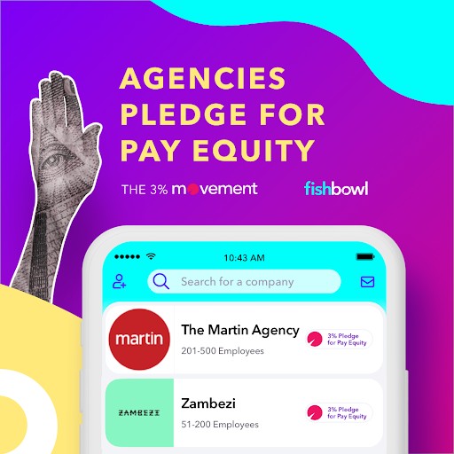 Fishbowl App Teams Up With the 3% Movement on 'Pledge for Pay Equity' Initiative to Raise Awareness for Female Equality in Advertising