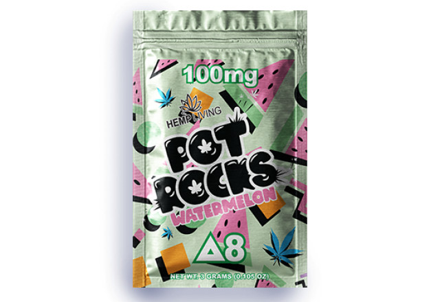 Hemp Living - Watermelon Delta 8 Pot Rocks (100mg)