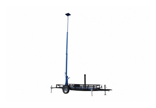 Larson Electronics Releases Three Stage Light Mast, 10'-20' W/ Wheeled Trailer & 18" Mounting Platform