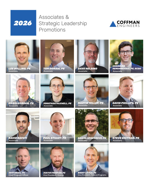 Coffman Engineers Announces 2026 Associates and Strategic Leadership Promotions