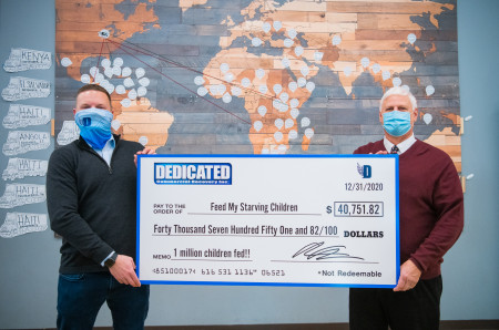 Check presentation achieving one million meals donated