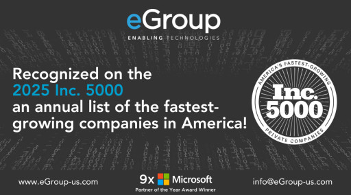 eGroup Enabling Technologies Ranks No. 3624 on the 2025 Inc. 5000 List of America's Fastest-Growing Private Companies