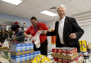 Mayor Cownie and Blessings in a Backpack