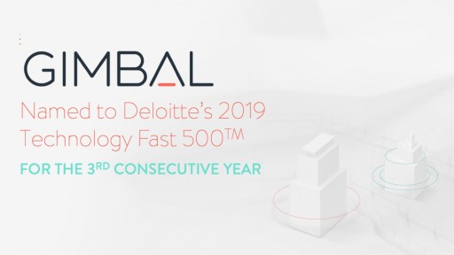 Gimbal Named to Deloitte's 2019 Technology Fast 500™ for Third Consecutive Year