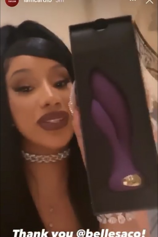 Cardi B Shows Off Her Sex Toys From Bellesa Boutique, Gifts All Party-Goers Bellesa's Aurora Vibrator as Loot Bag