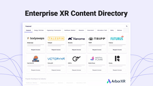 ArborXR Announces Enterprise Content Directory, Helping Companies Discover Top XR Creators and Developers