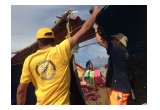 A Scientology Volunteer Minister in Peru, helping provide temporary shelter for displaced families.