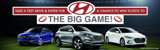 Free Super Bowl Ticket Sweepstakes only at Houston Car Dealer, Texan Hyundai