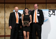 Sullivan Solar Power accepting the award from Panasonic 