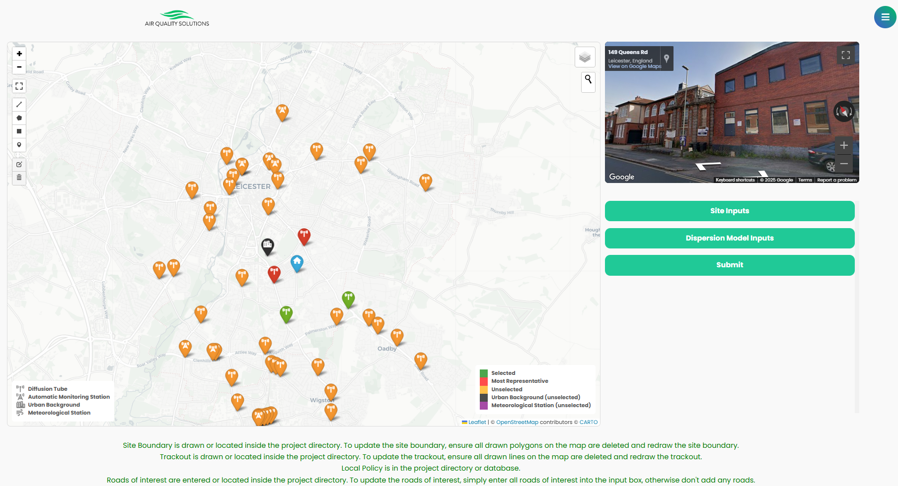 Air Quality Software User Interface