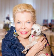 Lois Pope with Harley during an American Humane Association luncheon in March 2016, Palm Beach, Florida.