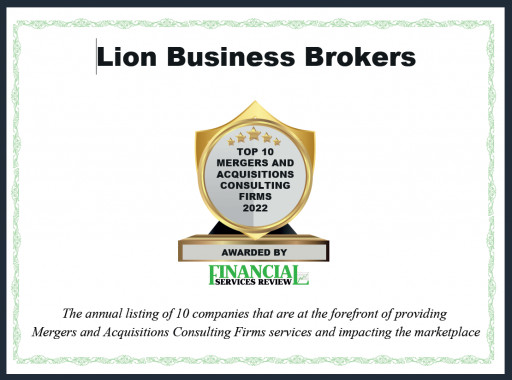Lion Business Brokers Named Top 10 M&A Consulting Firm 2022