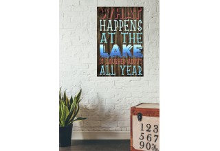 "What Happens at the Lake" - Wood Sign