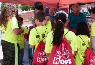 Drug-Free World booth at the Albuquerque Police Department summer camp