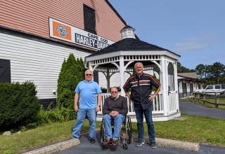 Buyer team in front of Cape Cod Harley-Davidson
