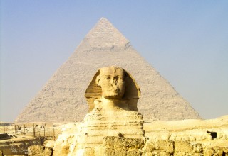Sphinx and the Great Pyramid.