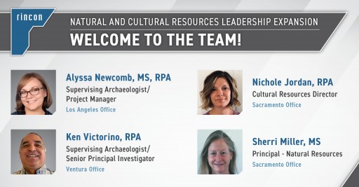 Rincon Expands Natural and Cultural Resources Leadership Team With Four Key Hires