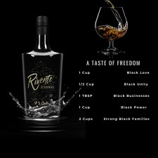 Riventé pays homage to black excellence and carves out its own identity in the spirit world with the sleek design of its all-black bottle.