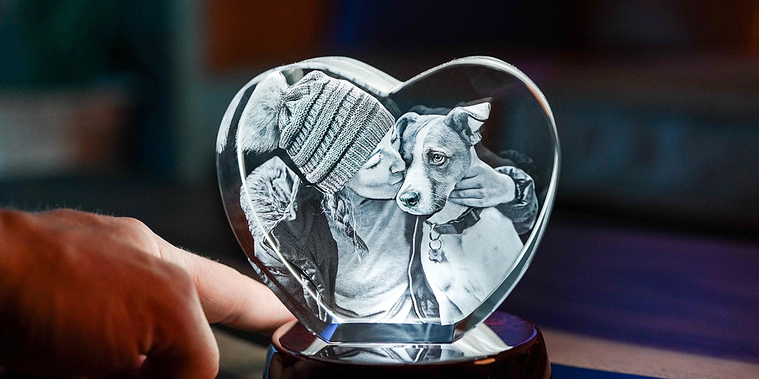 3D Crystal Heart Keepsake 