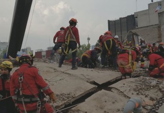 Strategic Response Partners technical rescue team on site in the aftermath of an earthquake
