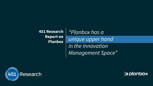 Planbox Has a Unique Upper Hand in the Innovation Management Space According to 451 Research