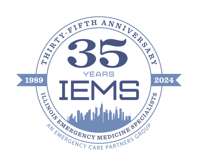Illinois Emergency Medicine Specialists 35th Anniversary Logo 
