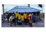 Temporary shelter for a Haitian family left homeless by Hurricane Matthew.